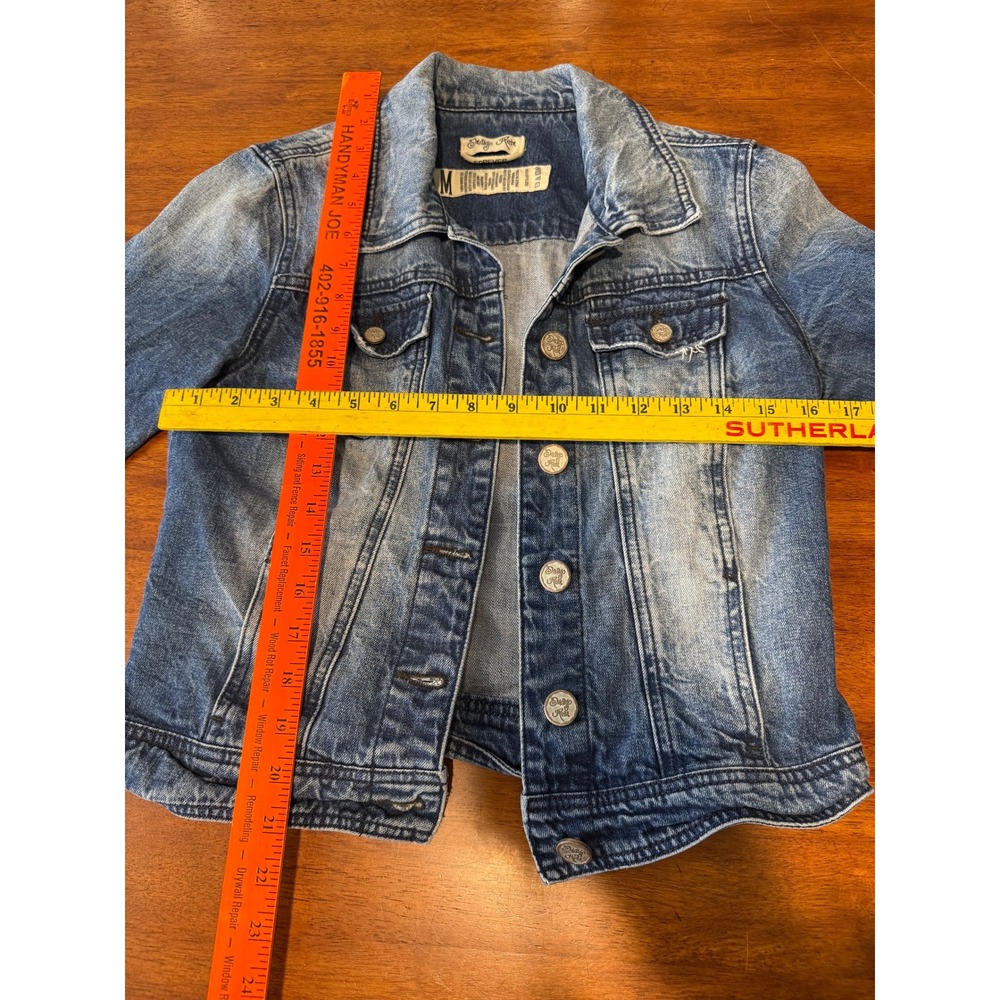 Indigo Rein Womens Medium Wash Denim Jean Trucker Jacket Blue M Demicore Cotton - Picture 7 of 13